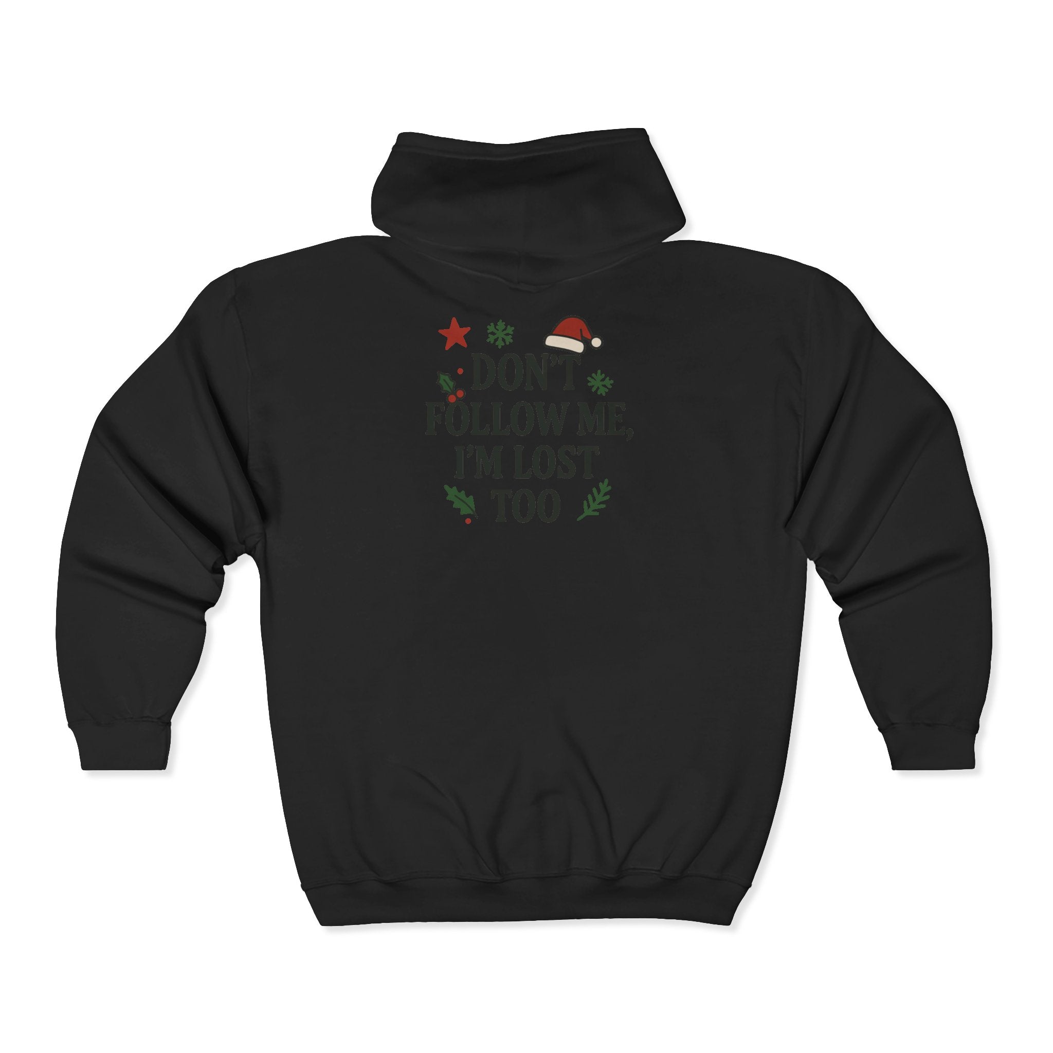 Christmas Zip Hoodie — 'I Like My Holidays Loud' Ugly Sweater Style Zip-Up