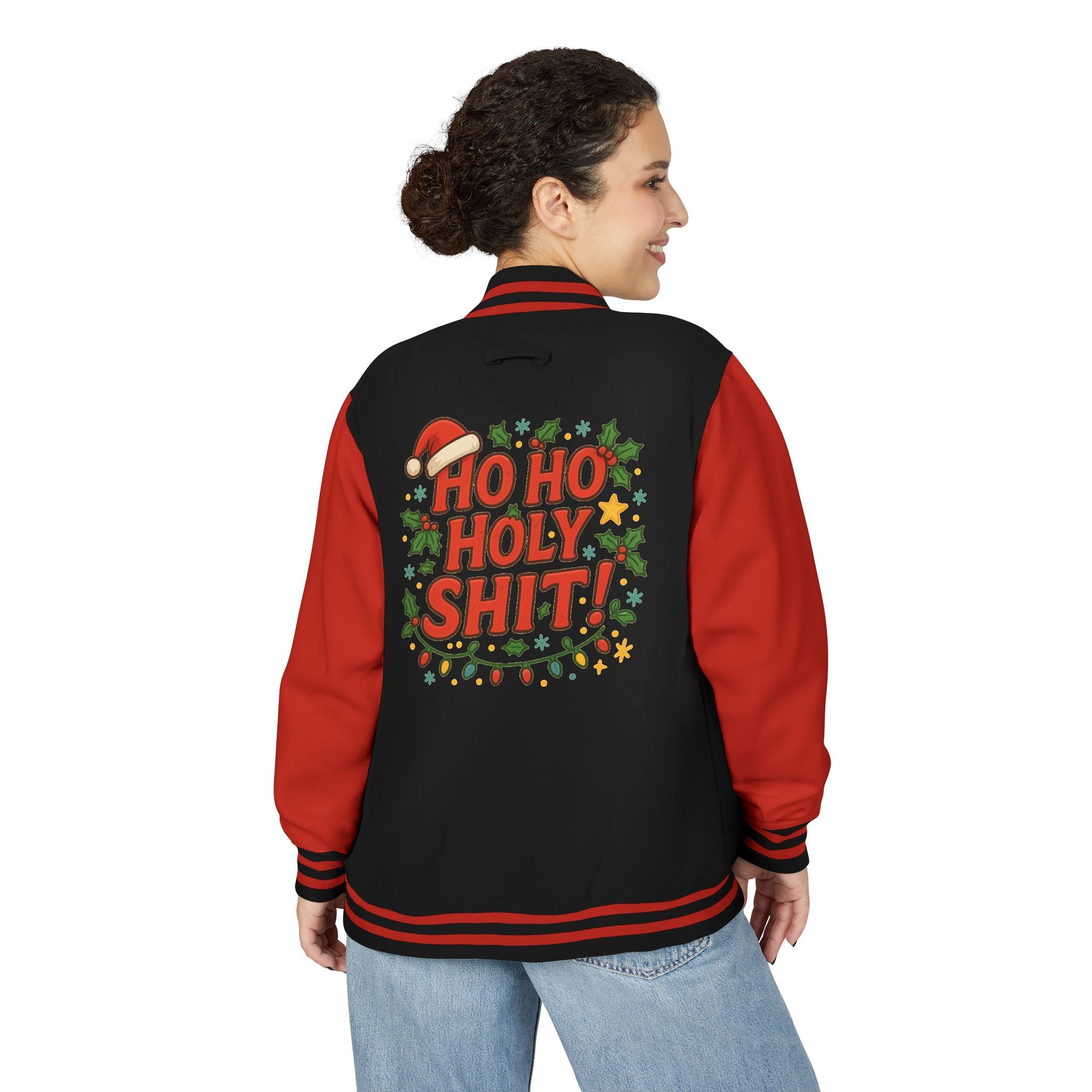 Letterman Jacket — "Ho Ho Holy Sh!t" Funny Christmas Varsity Jacket